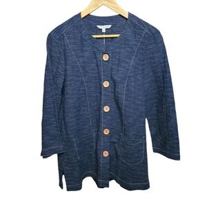 John Mark Womens Blazer Size Small Navy Nautical Office Academia‎ Lagenlook Art